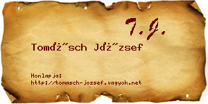 Tomásch József névjegykártya